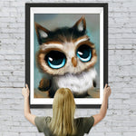 Süße Eule mit blauen Augen Diamond Painting