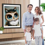 Süße Eule mit blauen Augen Diamond Painting