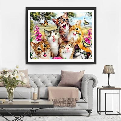 Süße glückliche Katzen Diamond Painting