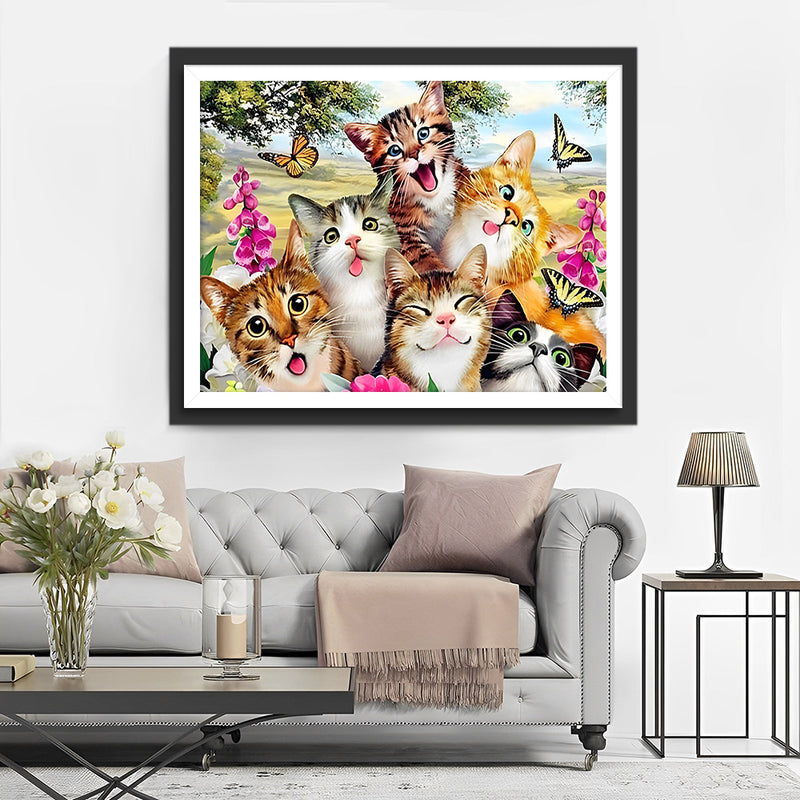Süße glückliche Katzen Diamond Painting