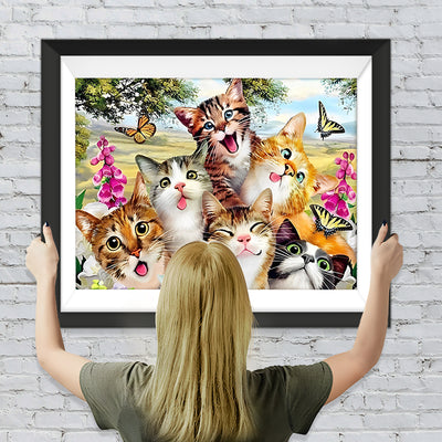 Süße glückliche Katzen Diamond Painting