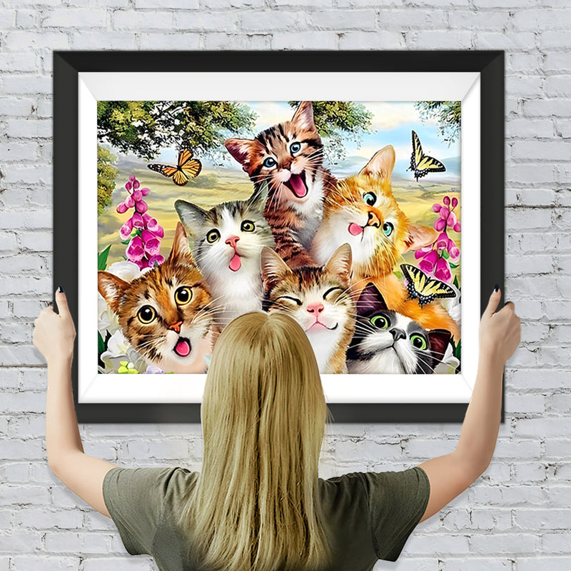 Süße glückliche Katzen Diamond Painting