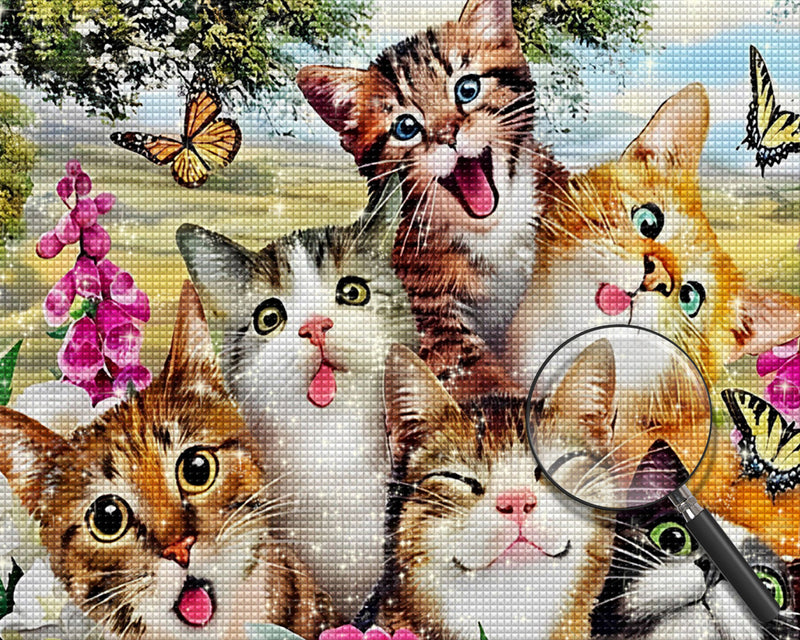Süße glückliche Katzen Diamond Painting