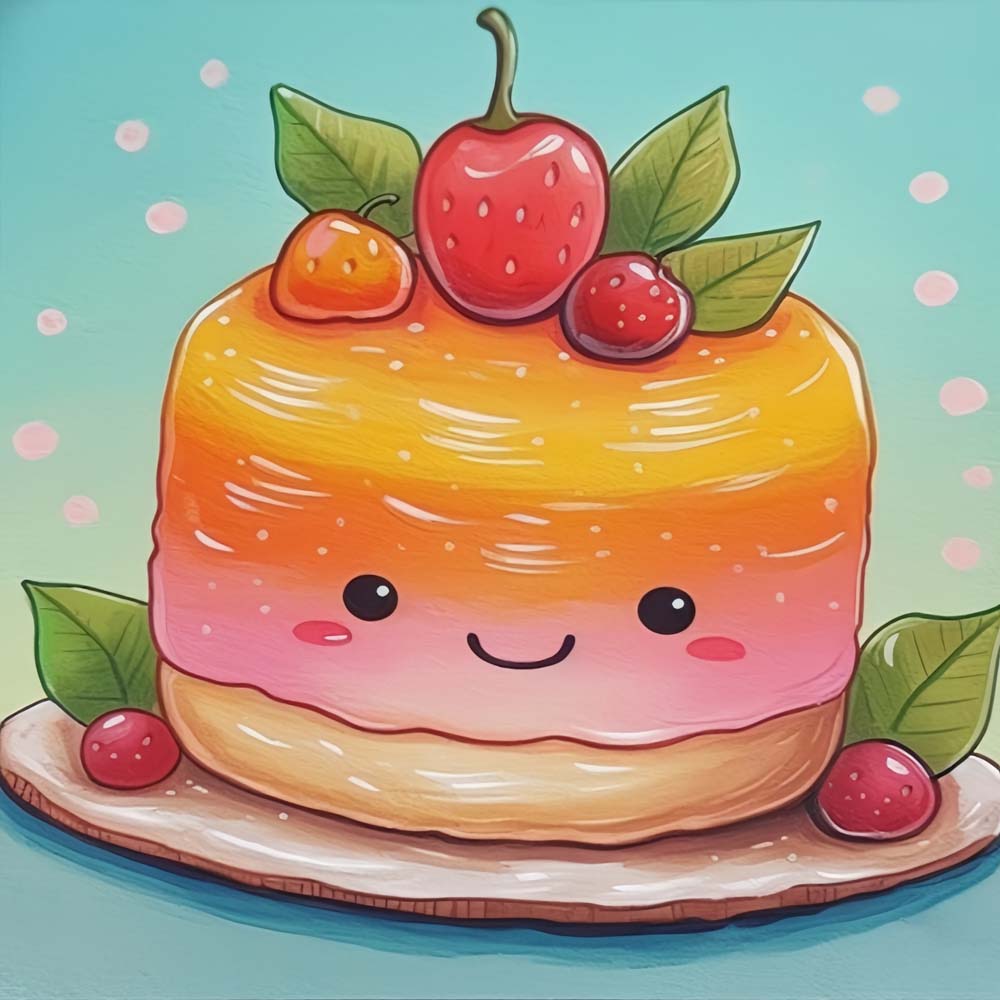 Süßer Fruchtpuddingkuchen Diamond Painting