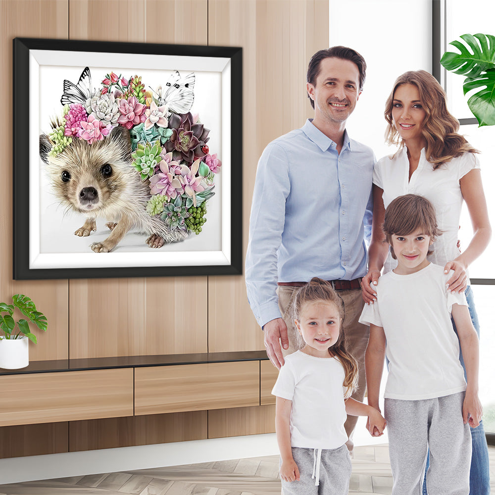 Sukkulenten auf den Rücken des Igels Diamond Painting