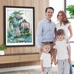 Sukkulenten und Vogelkäfig Diamond Painting