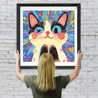 Super glückliche niedliche Katze Diamond Painting