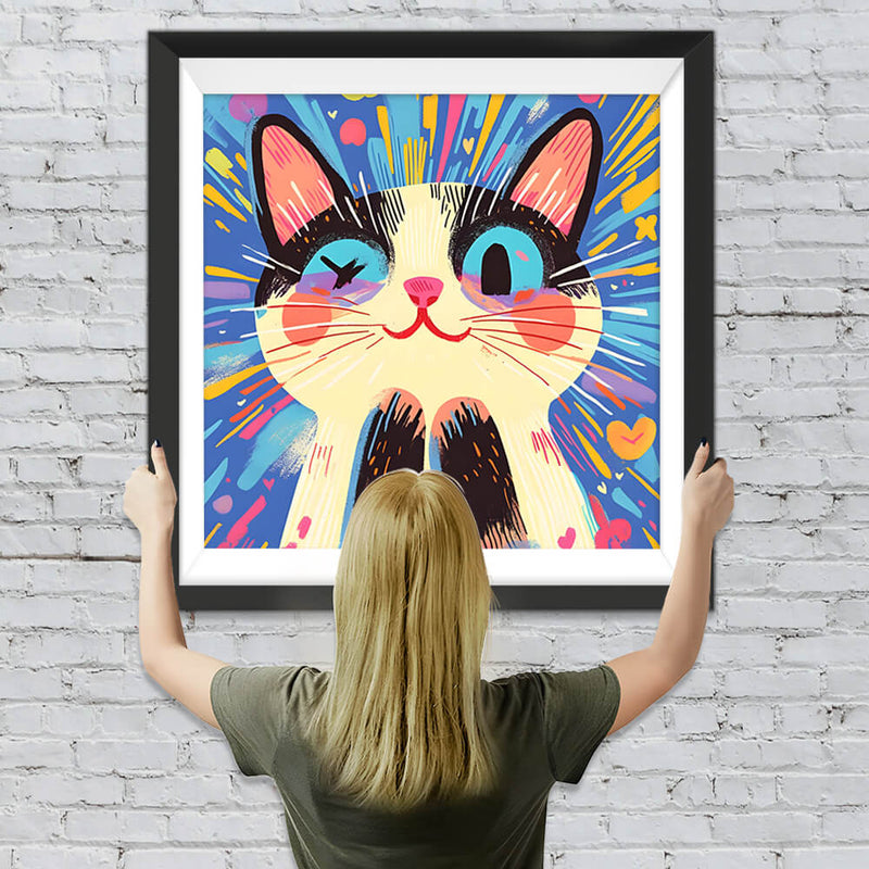 Super glückliche niedliche Katze Diamond Painting