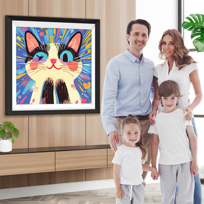 Super glückliche niedliche Katze Diamond Painting