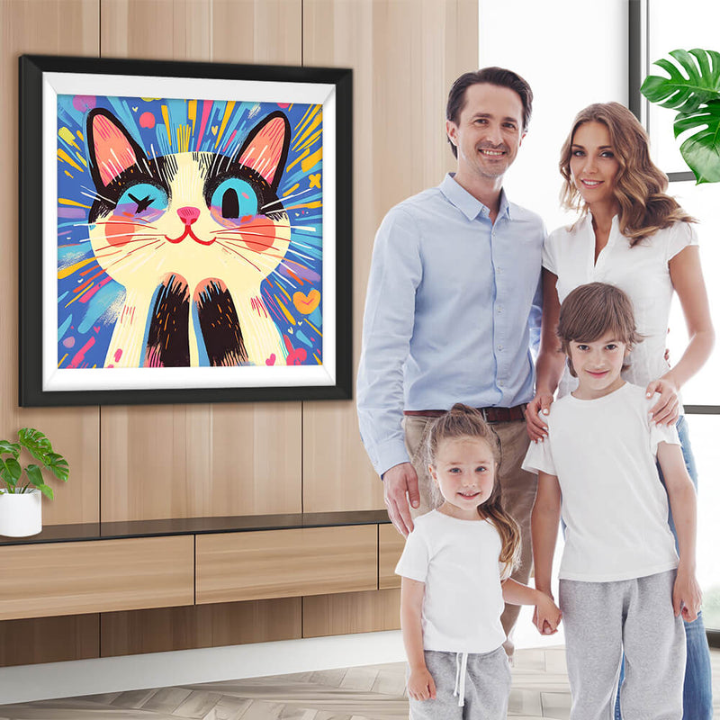 Super glückliche niedliche Katze Diamond Painting