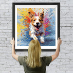 Super glücklicher Hund läuft Diamond Painting