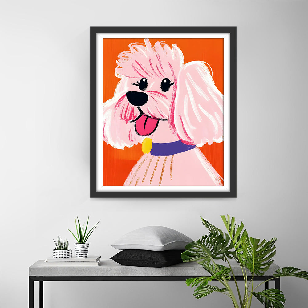 Super süßer weißer Pudel Diamond Painting