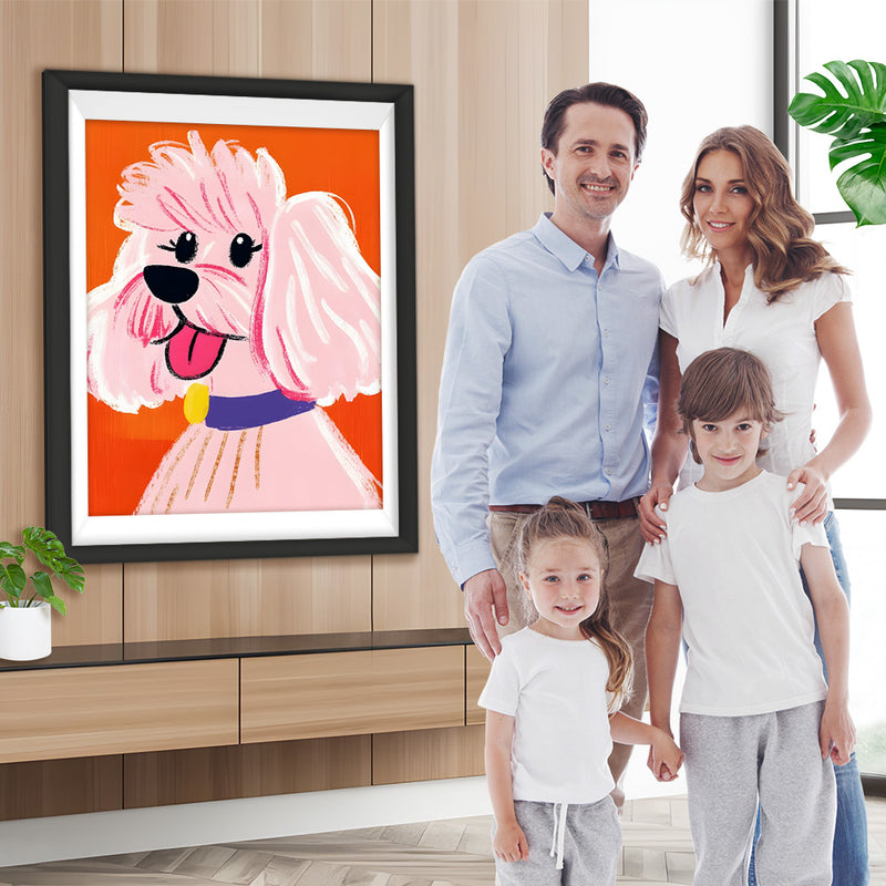 Super süßer weißer Pudel Diamond Painting