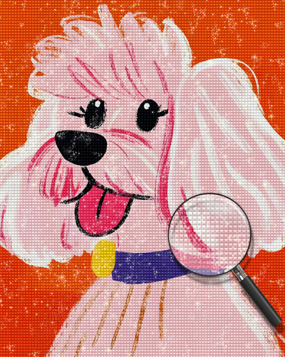 Super süßer weißer Pudel Diamond Painting