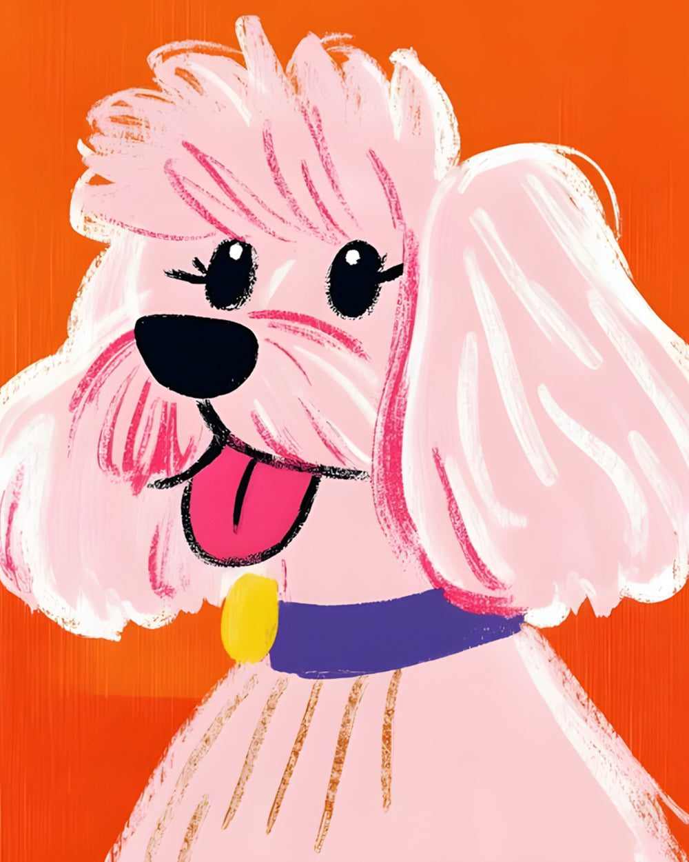 Super süßer weißer Pudel Diamond Painting