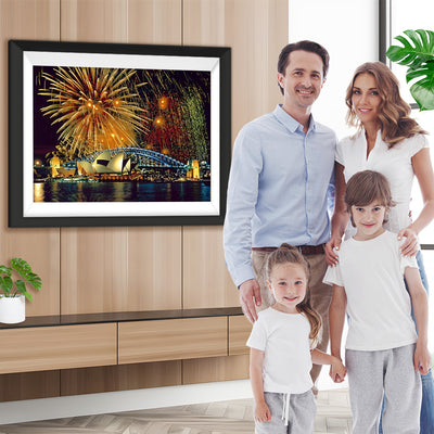 Sydney Opera House unter Feuerwerk Diamond Painting