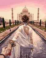 Taj Mahal und Frau Diamond Painting