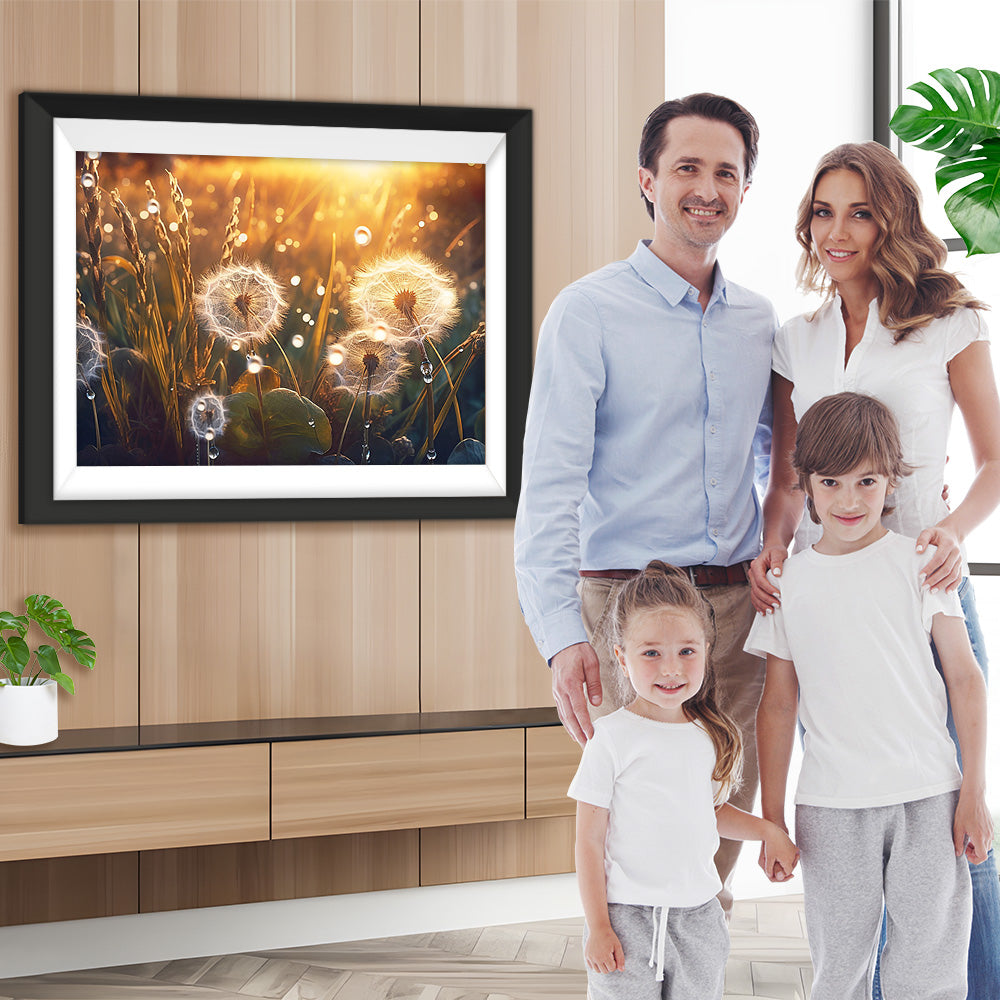 Tau auf dem Löwenzahn Diamond Painting