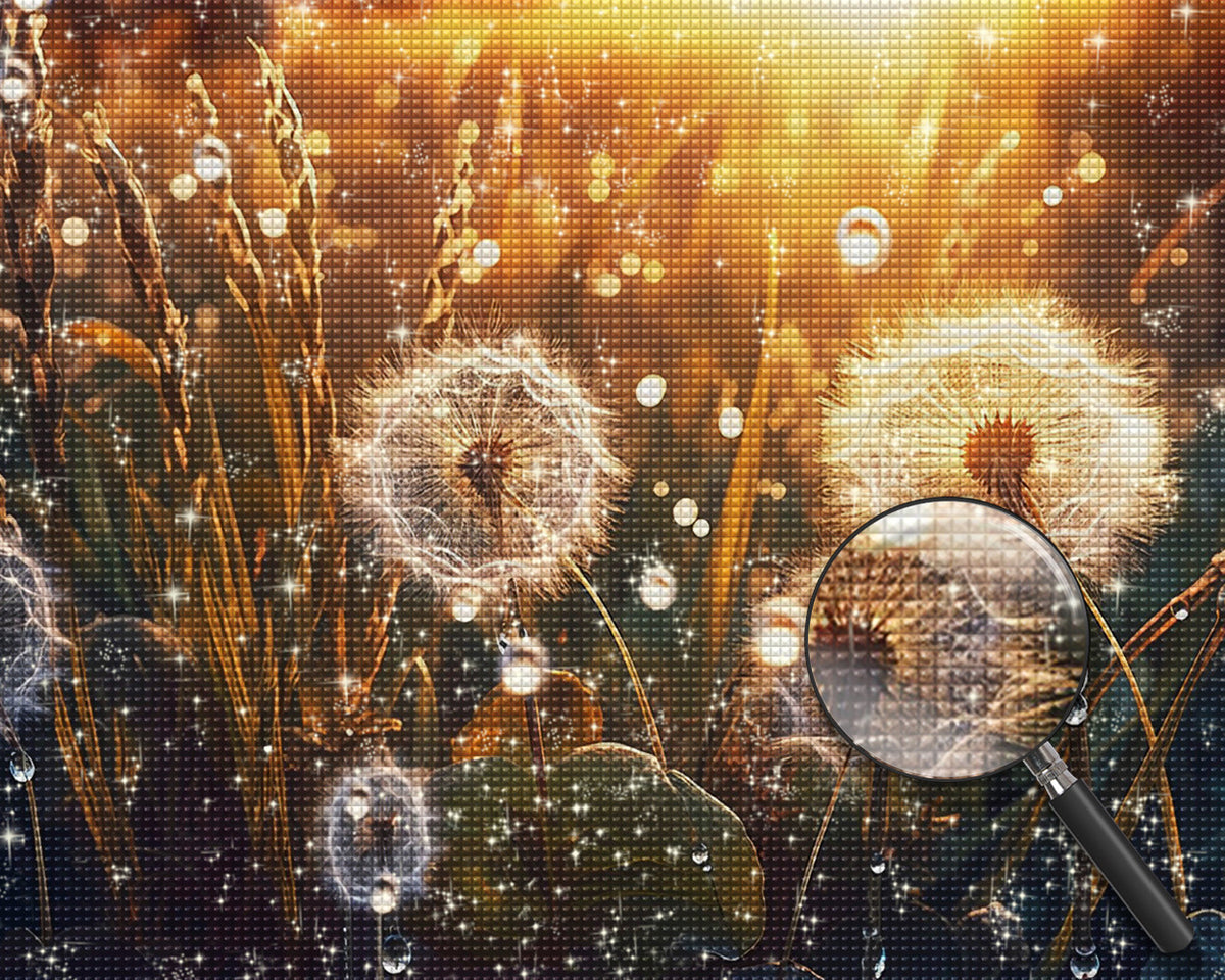 Tau auf dem Löwenzahn Diamond Painting