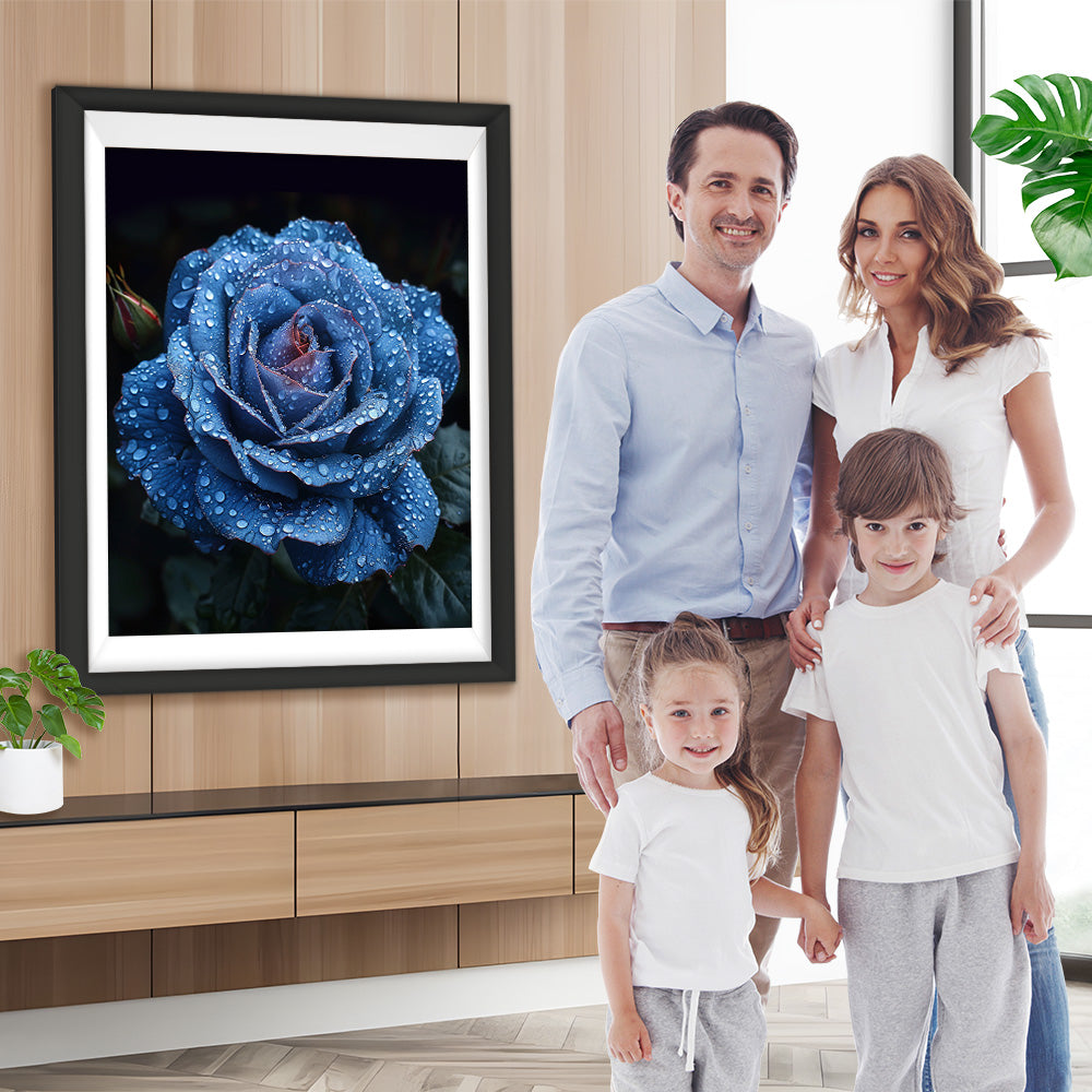 Tau auf der Blauen Rose Diamond Painting