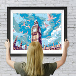 Tauben und Big Ben Diamond Painting