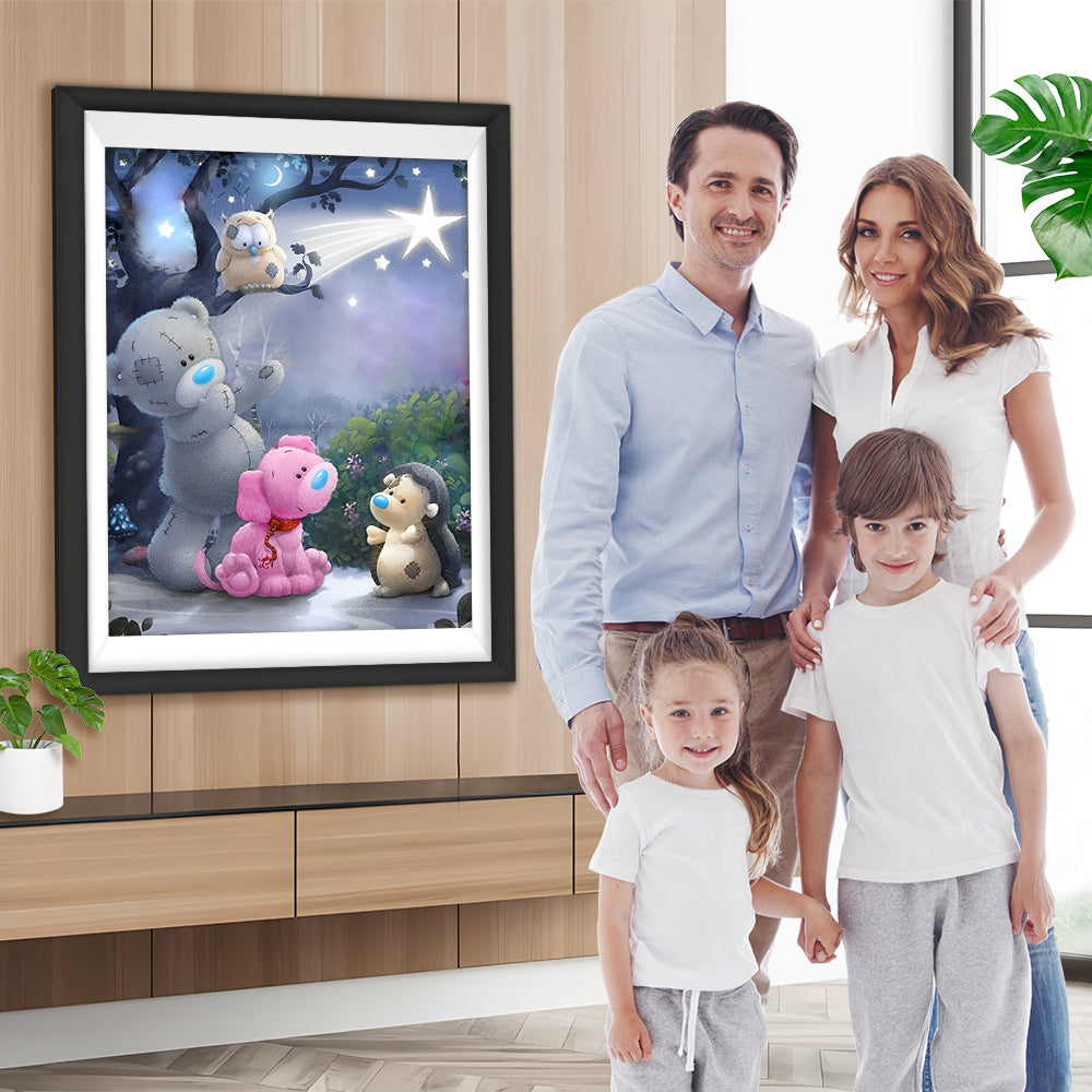 Teddybär in der Märchenwelt Diamond Painting