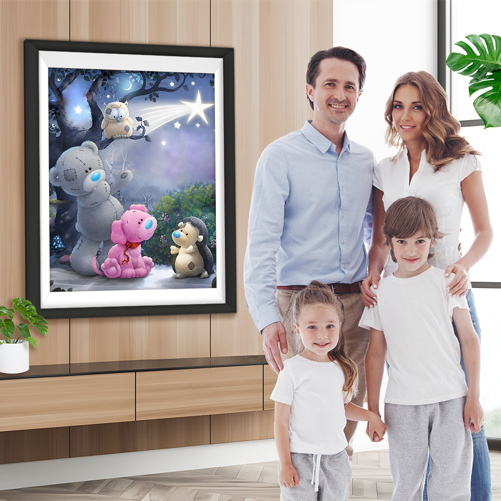 Teddybär in der Märchenwelt Diamond Painting