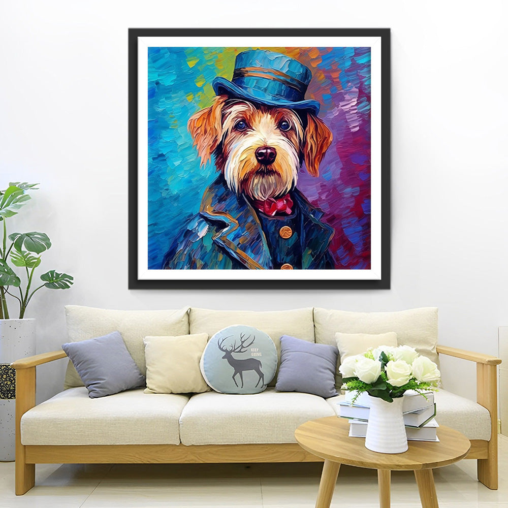 Terrier im Smoking Diamond Painting