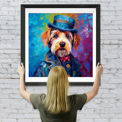 Terrier im Smoking Diamond Painting