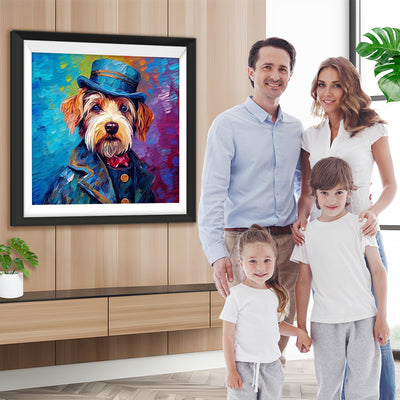 Terrier im Smoking Diamond Painting