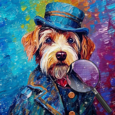 Terrier im Smoking Diamond Painting