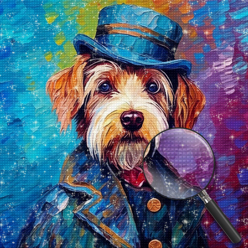 Terrier im Smoking Diamond Painting