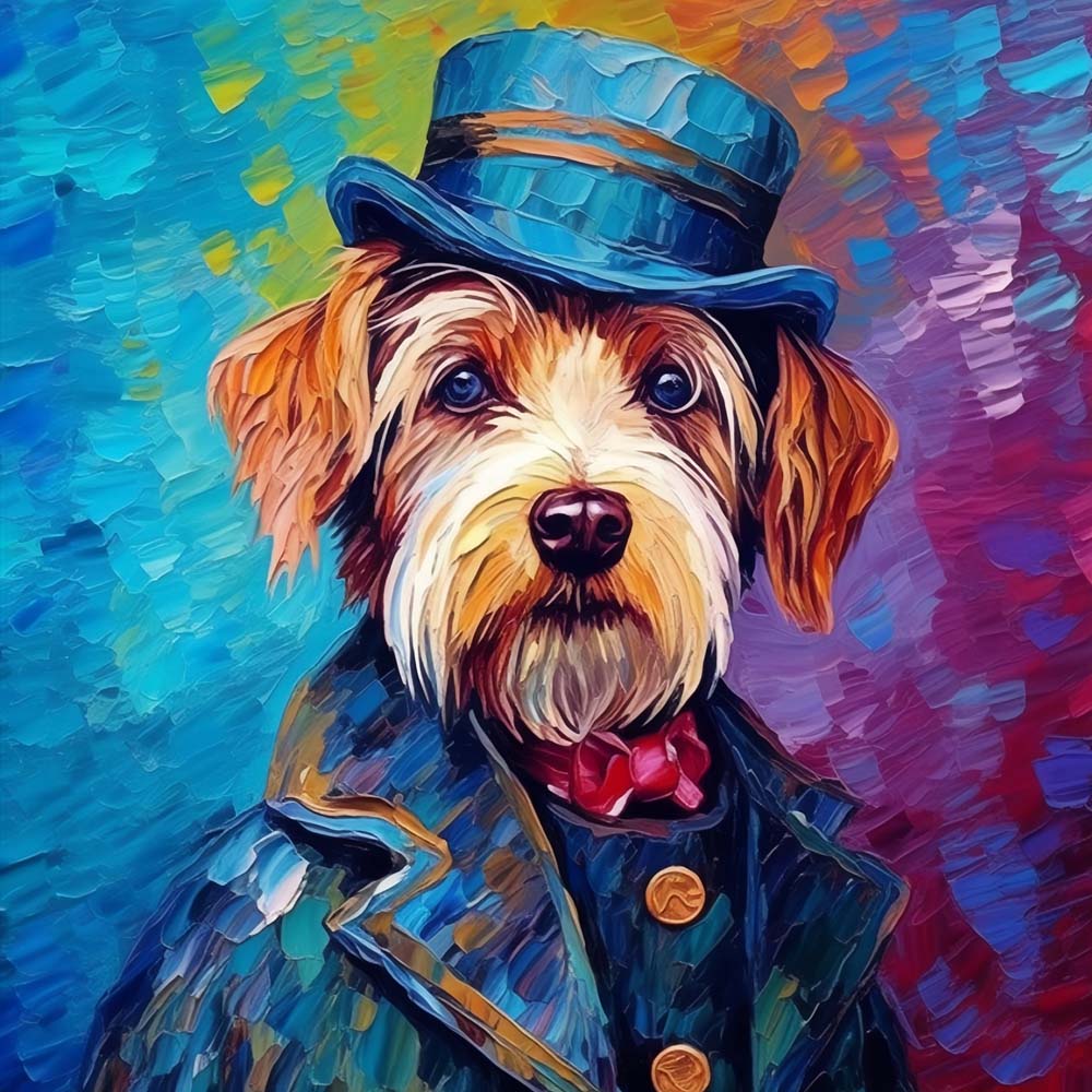 Terrier im Smoking Diamond Painting