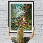 Tiere im Sommerwald Diamond Painting