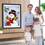 Tiere und Schneemann Diamond Painting