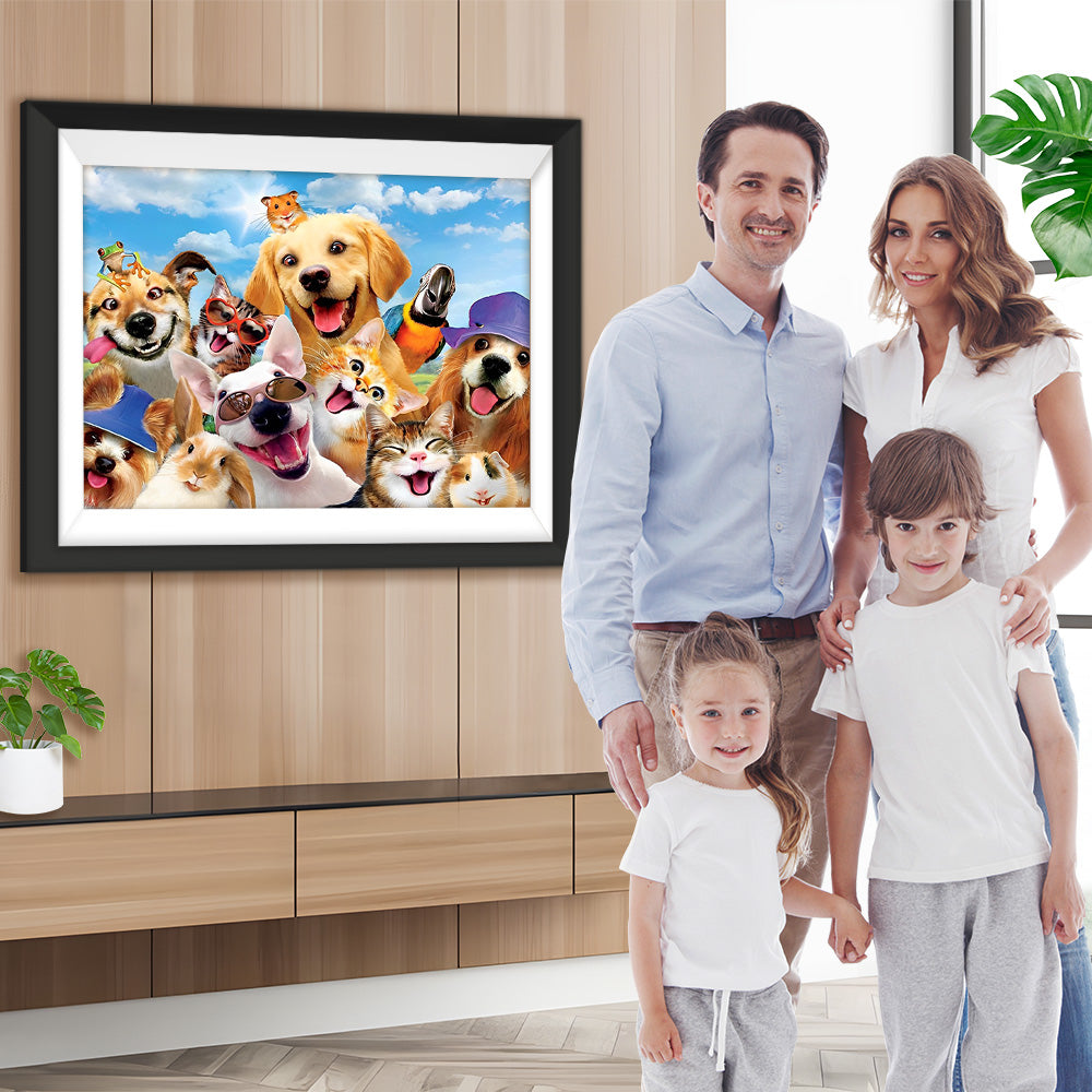 Tiere unter blauem Himmel Diamond Painting