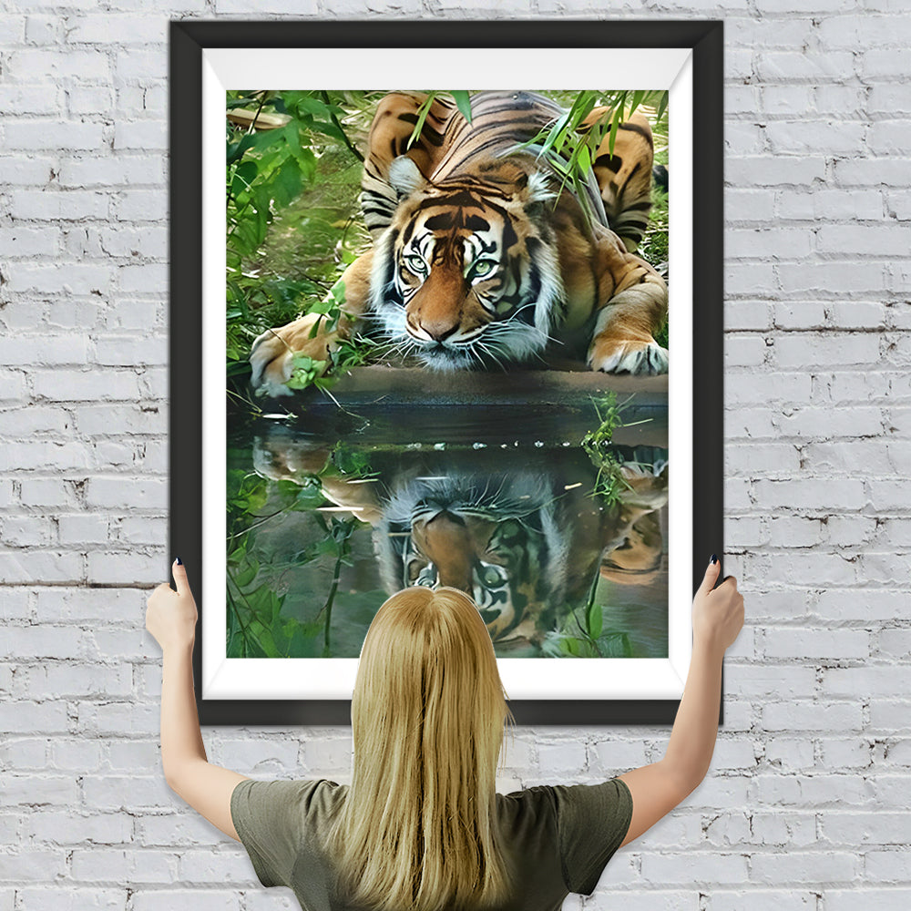Tiger am See Diamond Painting