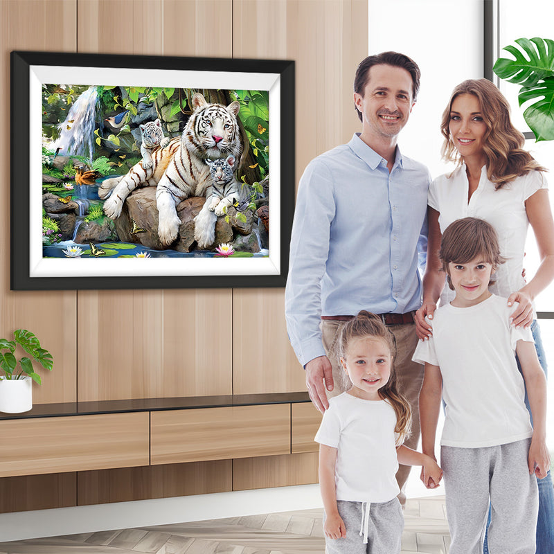 Tiger auf dem Felsen Diamond Painting