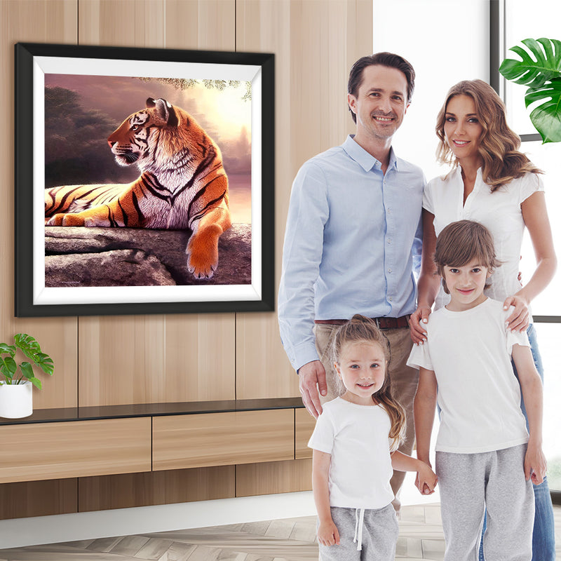 Tiger auf Felsen Diamond Painting