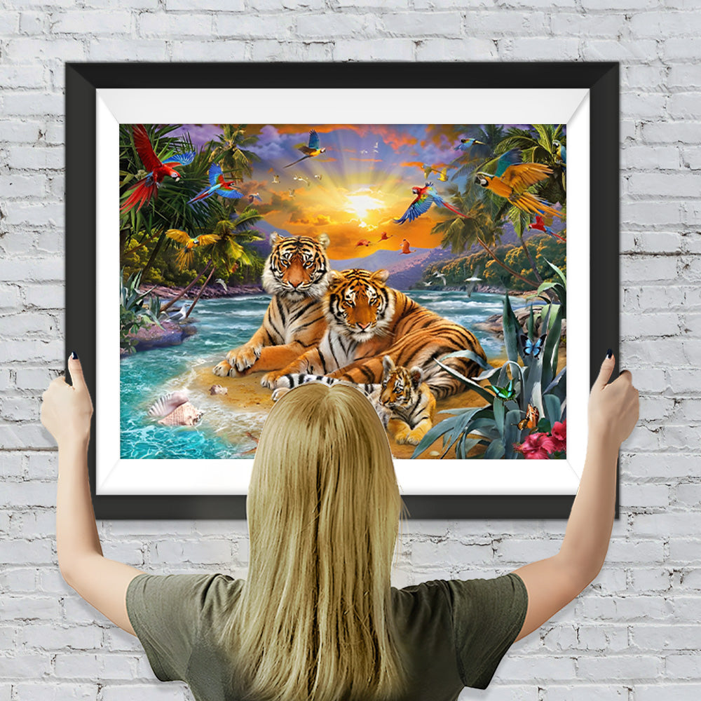 Tiger bei Sonnenaufgang Diamond Painting