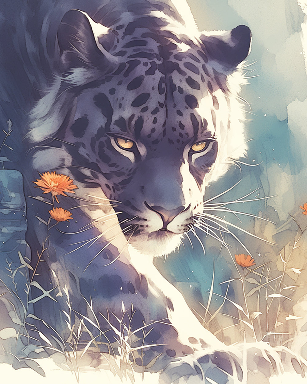 Tiger fängt und jagt Diamond Painting