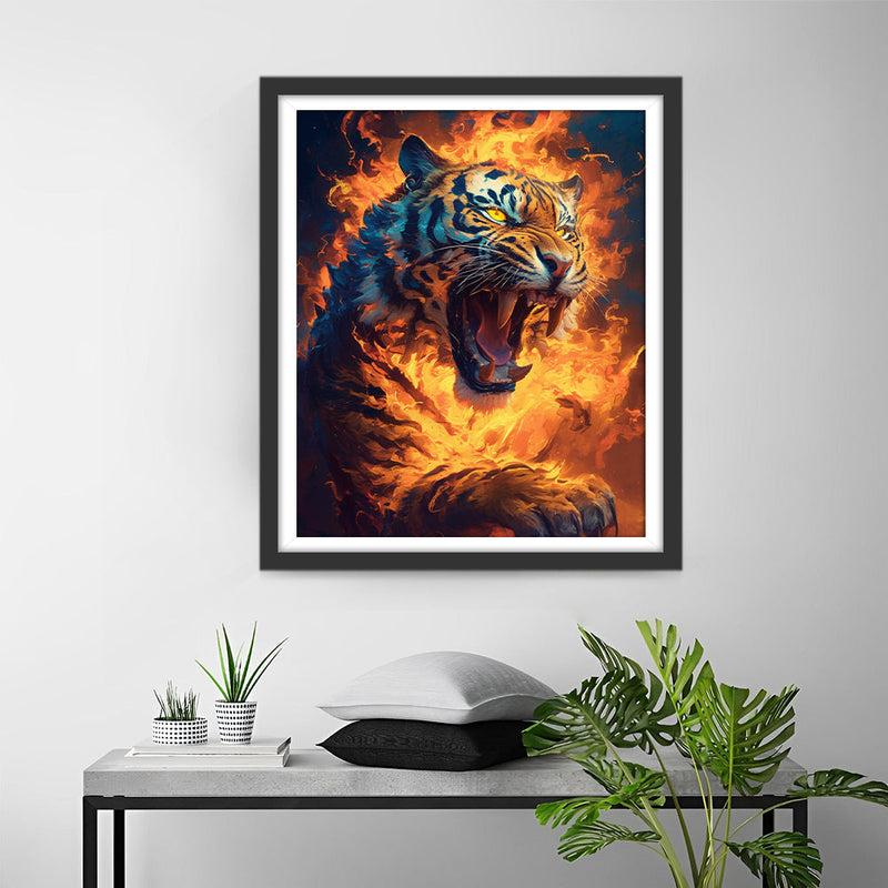 Tiger Feuer Diamond Painting