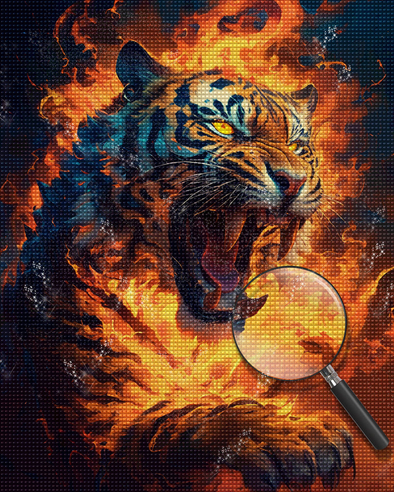 Tiger Feuer Diamond Painting