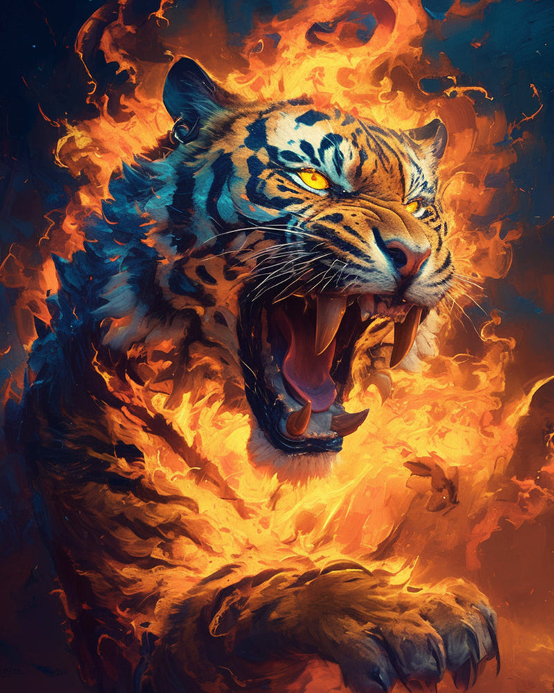 Tiger Feuer Diamond Painting