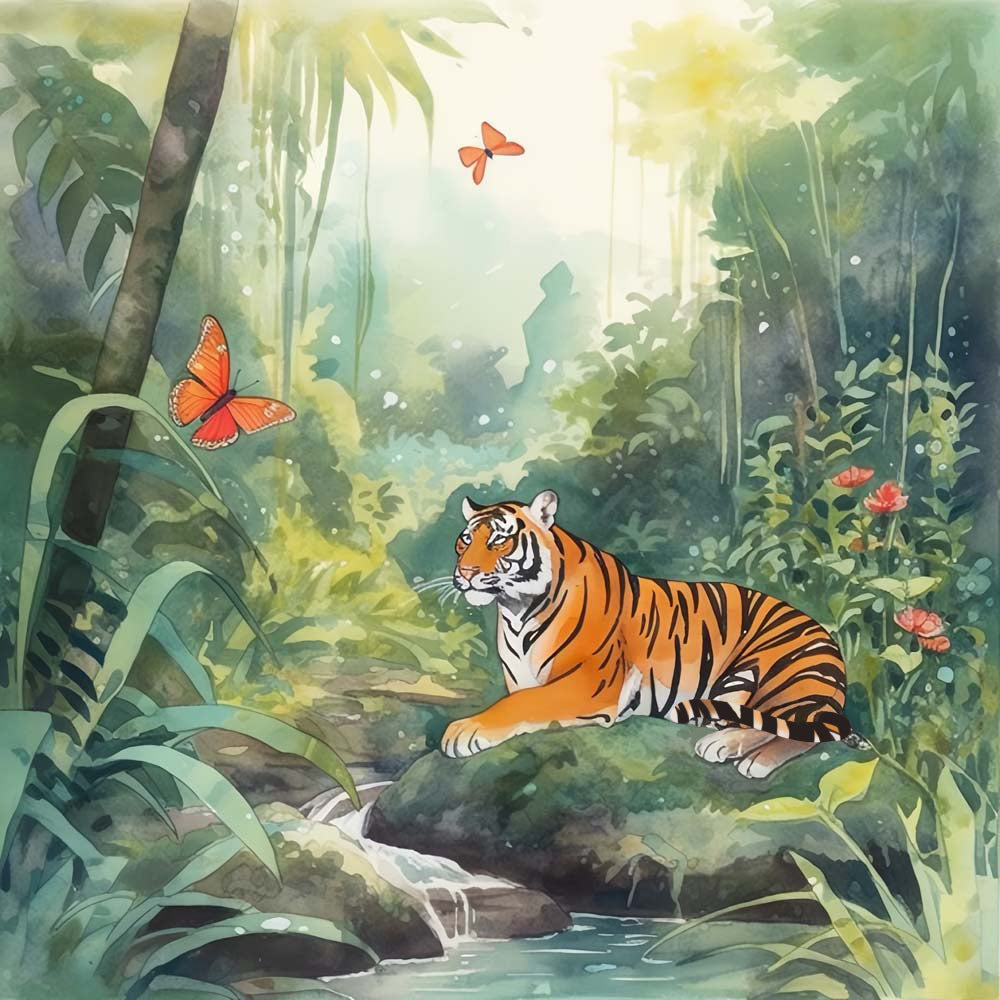 Tiger im Dschungel Diamond Painting