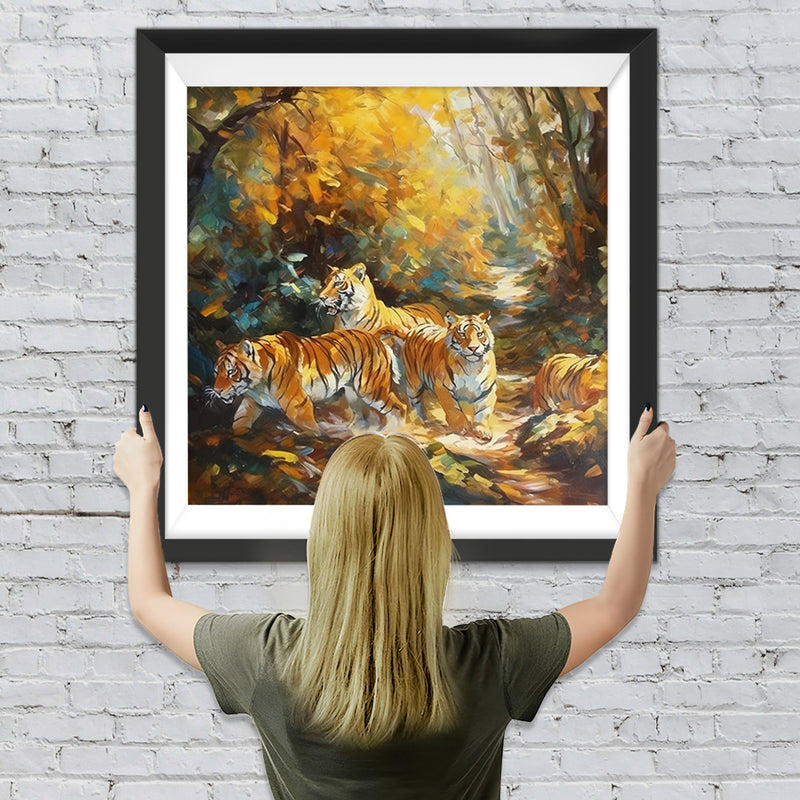 Tiger im Herbstwald Diamond Painting