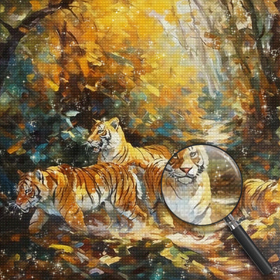 Tiger im Herbstwald Diamond Painting