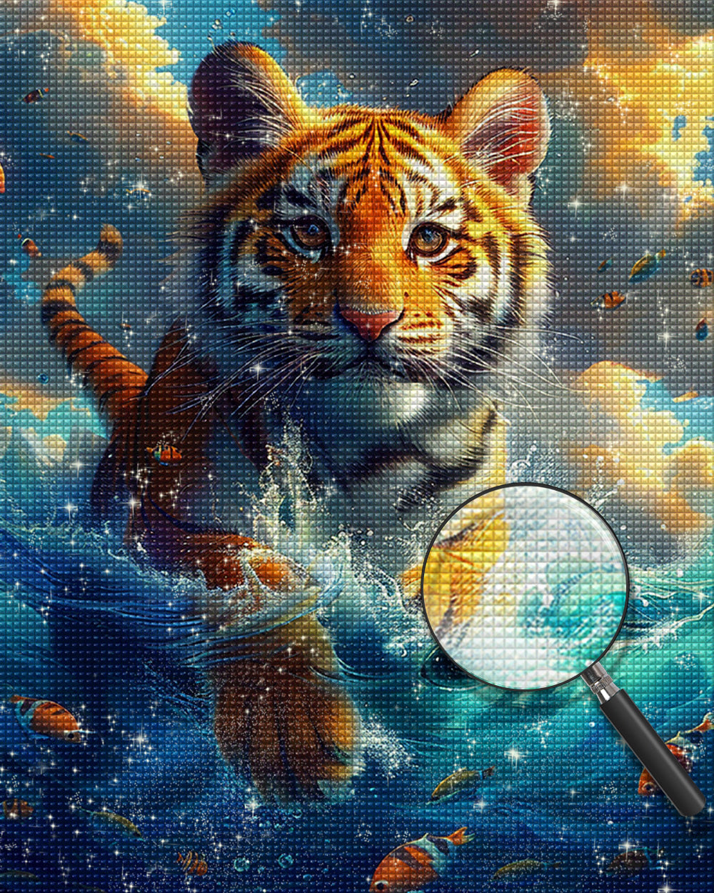 Tiger im Meer Diamond Painting