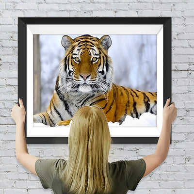 Tiger im Schnee Diamond Painting