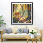 Tiger im Wald unter der Sonne Diamond Painting